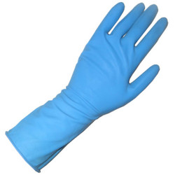 Перчатки смотровые нестерильные виниловые (синие) (L) Е