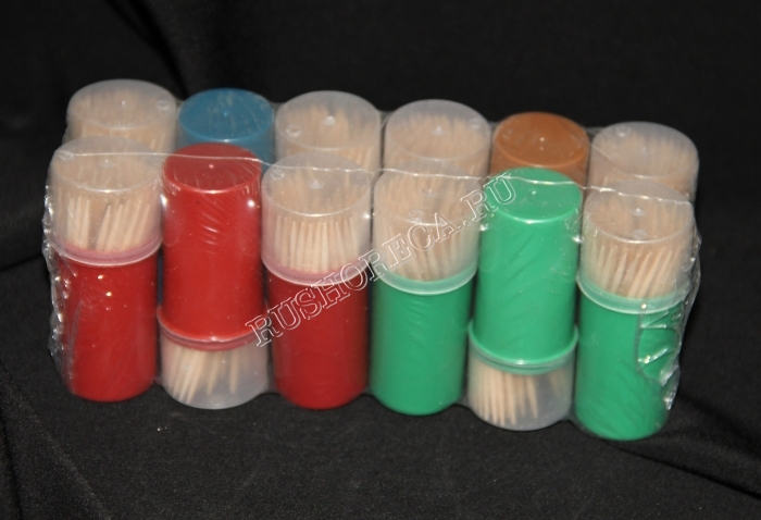 Зубочистки в пластиковых жестких баночках (100шт.)