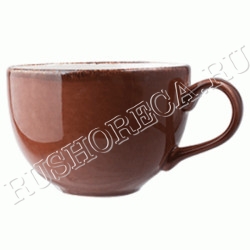 Чашка чайная Террамеса мокка фарфор 225мл D90 H65 L120мм темнокоричневая