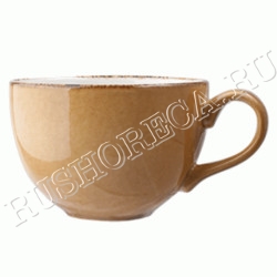 Чашка чайная Террамеса мастед фарфор 225мл D90 H65 L120мм светлокоричневая