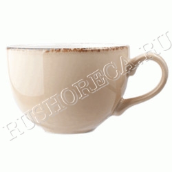 Чашка чайная Террамеса вит фарфор 225мл D9 H6 L12см бежевая