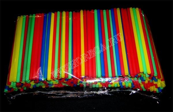 Трубочки Джамбо с изгибом цветные 240х8 мм Е