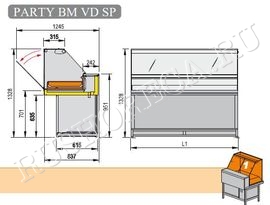 ВИТРИНА ПОДОГР. ПАРОВАЯ PARTY 1100 BM VD SP